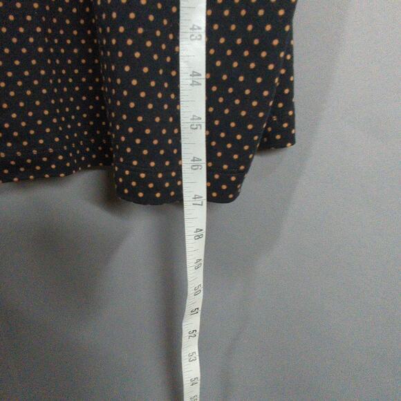 Lands End Dress Womens Plus 1X Black Polka Dot Cotton Knit Long Sleeve - Picture 5 of 6